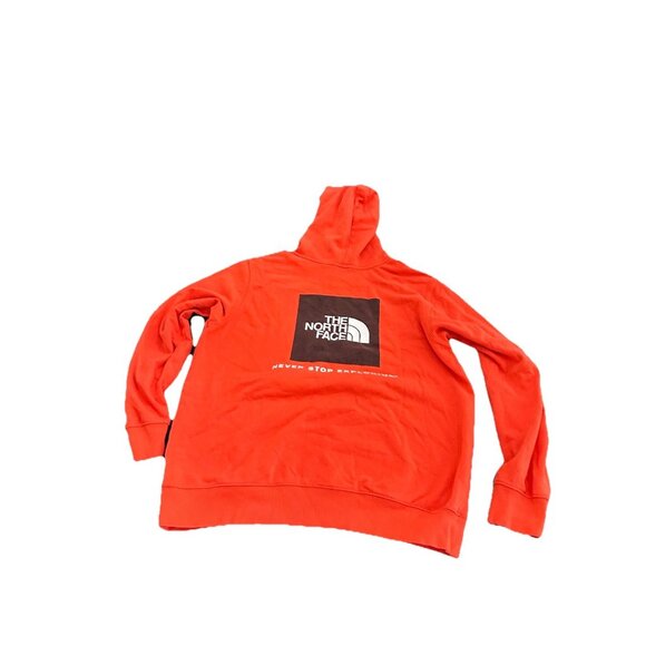 The North Face Mens Sweater Large Red Hoodie Fleece Sweatshirt - Picture 1 of 3